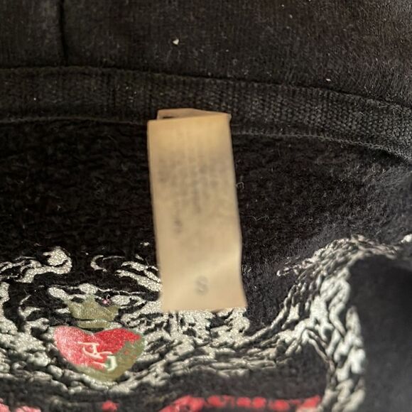 Vintage Twisted heart black zip up hoodie Swarovski peace sign size s - Picture 10 of 10